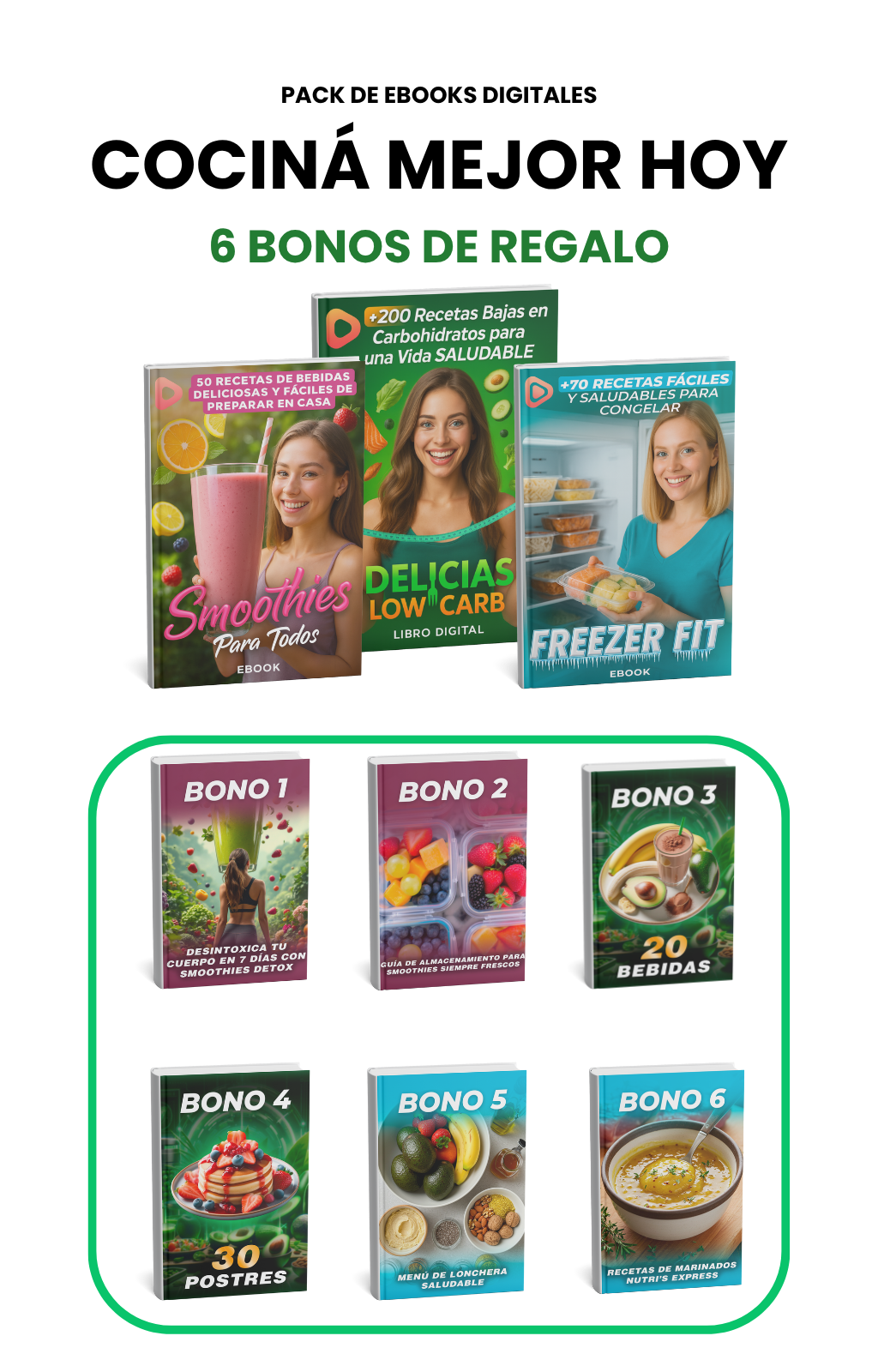Pack Cociná Mejor Hoy – +300 Recetas Saludables en PDF